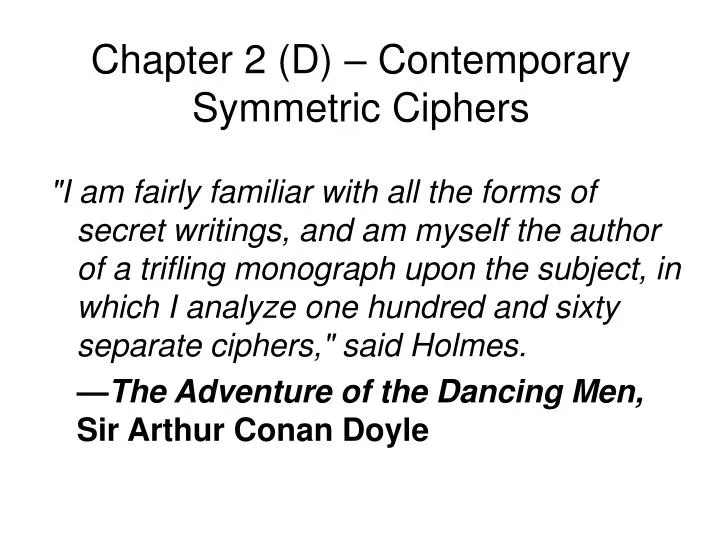 chapter 2 d contemporary symmetric ciphers