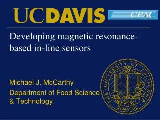 Developing magnetic resonance-based in-line sensors