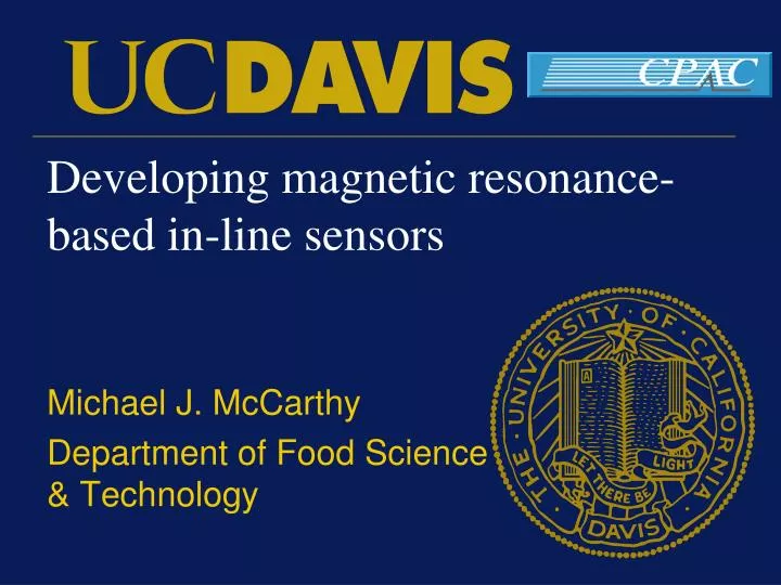 developing magnetic resonance based in line sensors