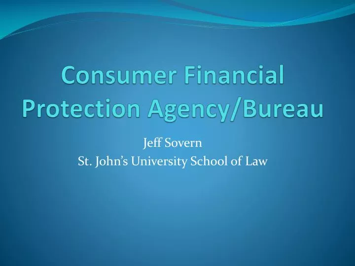 consumer financial protection agency bureau