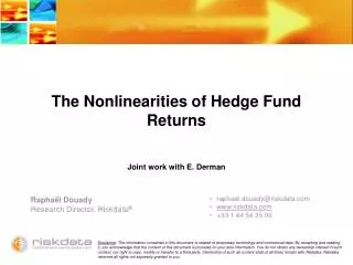The Nonlinearities of Hedge Fund Returns