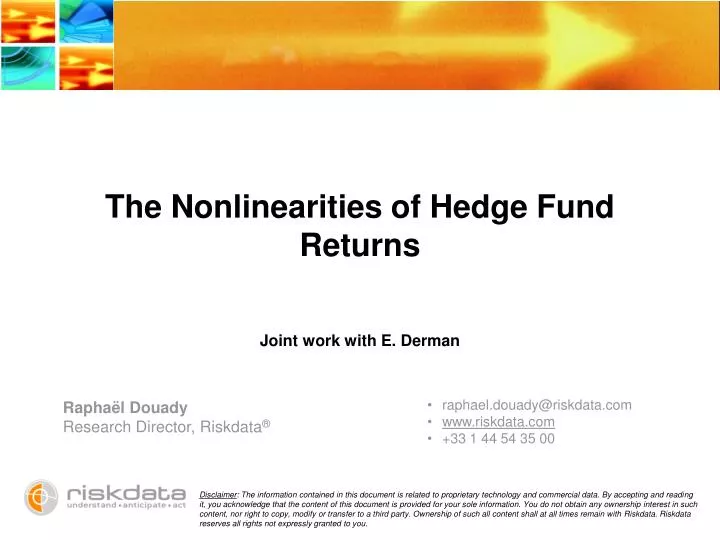 the nonlinearities of hedge fund returns