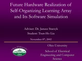 Future Hardware Realization of Self-Organizing Learning Array and Its Software Simulation