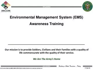 Environmental Management System (EMS) Awareness Training