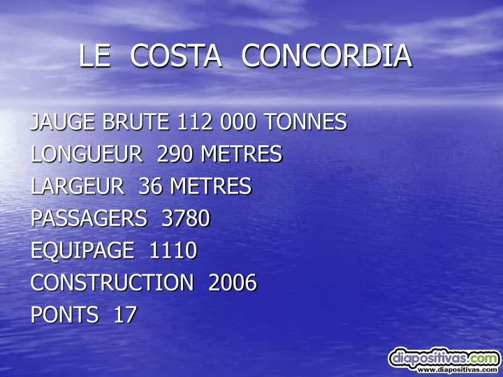 le costa concordia