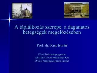 A táplálkozás szerepe a daganatos betegségek megelőzésében Prof. dr. Kiss István Pécsi Tudományegyetem Általános Orvost