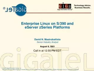 Enterprise Linux on S/390 and eServer zSeries Platforms