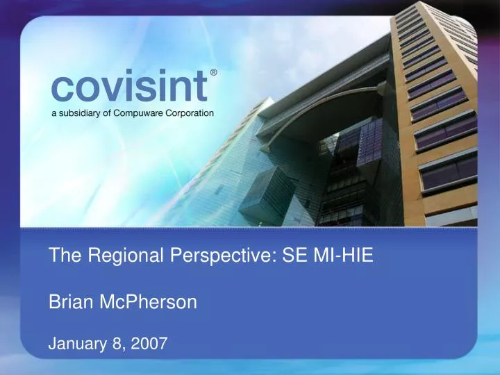 the regional perspective se mi hie brian mcpherson january 8 2007