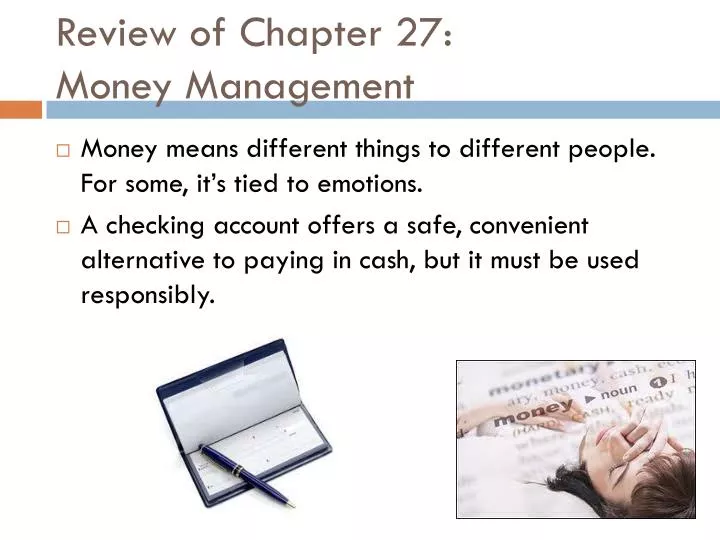 review of chapter 27 money management