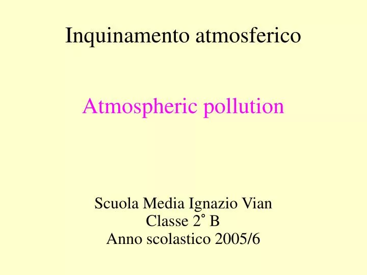 inquinamento atmosferico