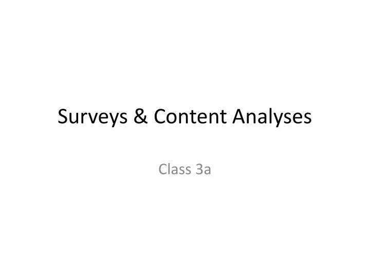 surveys content analyses