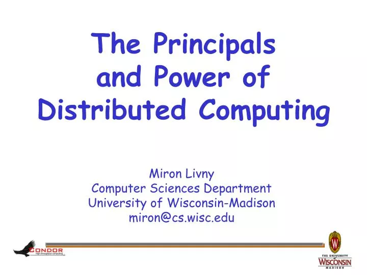 the principals and power of distributed computing