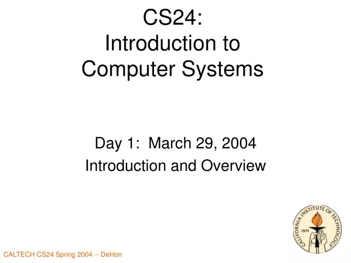 cs24 introduction to computer systems