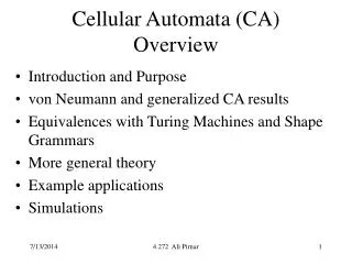 Cellular Automata (CA) Overview
