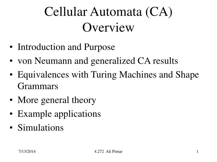 cellular automata ca overview