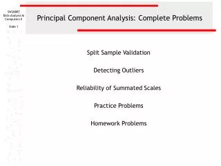 Principal Component Analysis: Complete Problems