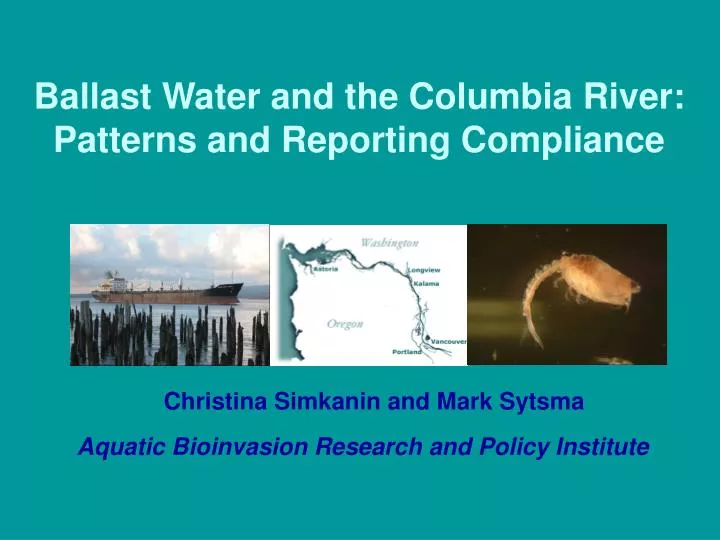 ballast water and the columbia river patterns and reporting compliance
