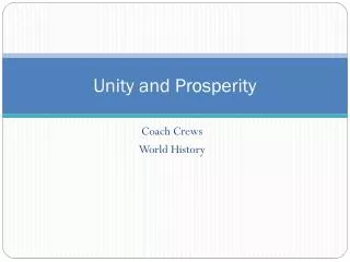 Unity and Prosperity
