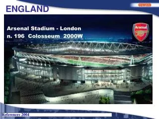 Arsenal Stadium - London n. 196 Colosseum 2000W