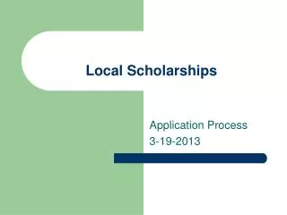 Local Scholarships