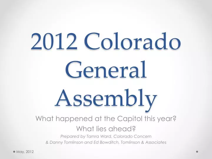 2012 colorado general assembly