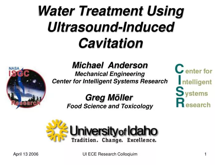 water treatment using ultrasound induced cavitation