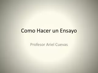 como hacer un ensayo