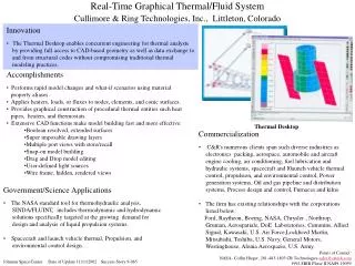 Real-Time Graphical Thermal/Fluid System Cullimore &amp; Ring Technologies, Inc., Littleton, Colorado