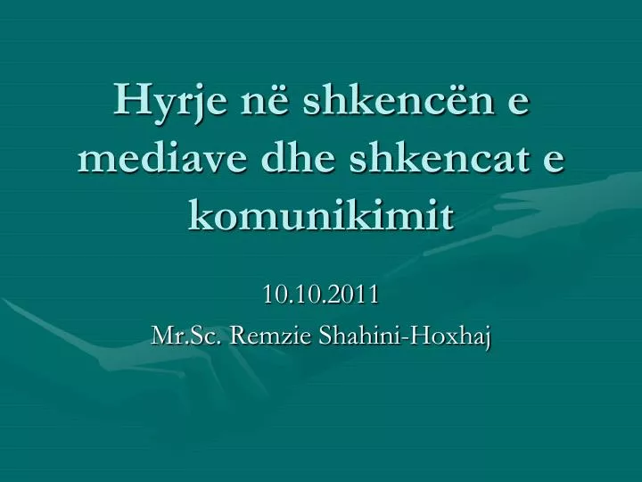 hyrje n shkenc n e mediave dhe shkencat e komunikimit