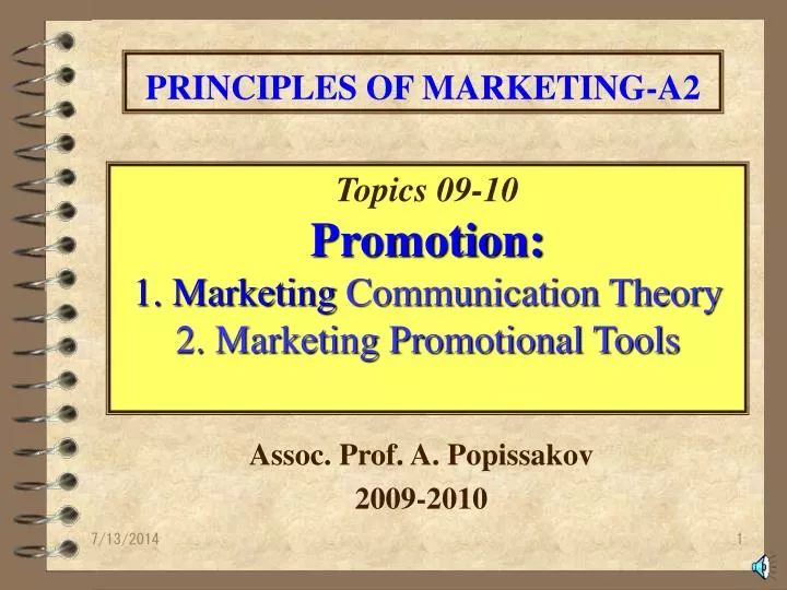 topics 09 10 promotion 1 marketing communication theory 2 marketing promotional tools