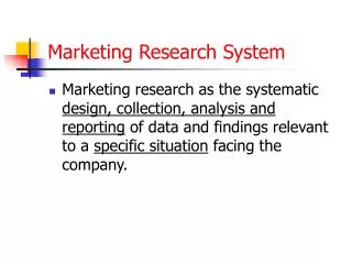 Marketing Research System