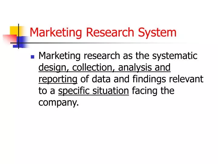 marketing research system