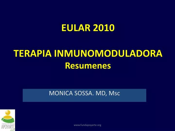 eular 2010 terapia inmunomoduladora resumenes