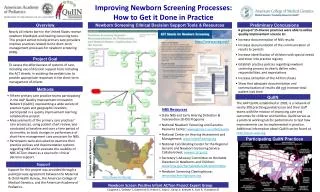 Improving Newborn Screening Processes: How to Get it Done in Practice