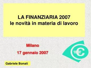 la finanziaria 2007 le novit in materia di lavoro