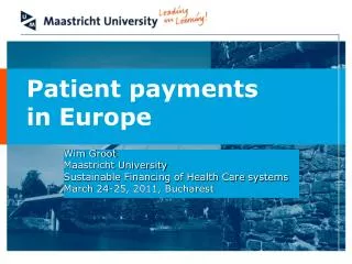 Patient payments in Europe
