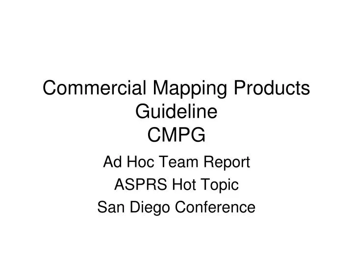 commercial mapping products guideline cmpg