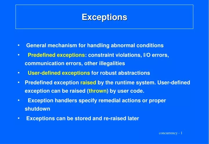 Lecture 16 Exceptions II (and Interfaces). Exceptions and Inheritance Last  lecture, we found out that when an exception is thrown there is no attempt.  - ppt download