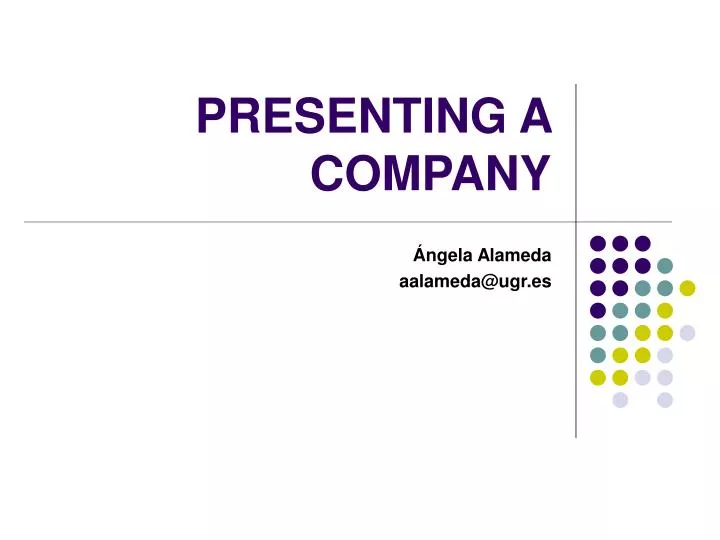 presenting a company