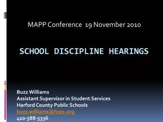 School Discipline Hearings
