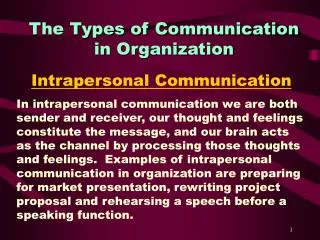 The Types of Communication in Organization