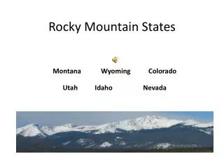 Rocky Mountain States