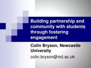 Building partnership and community with students through fostering engagement