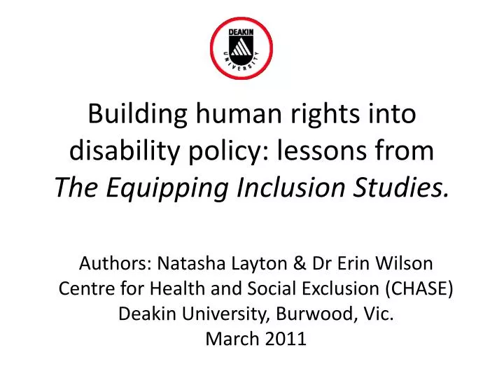 building human rights into disability policy lessons from the equipping inclusion studies