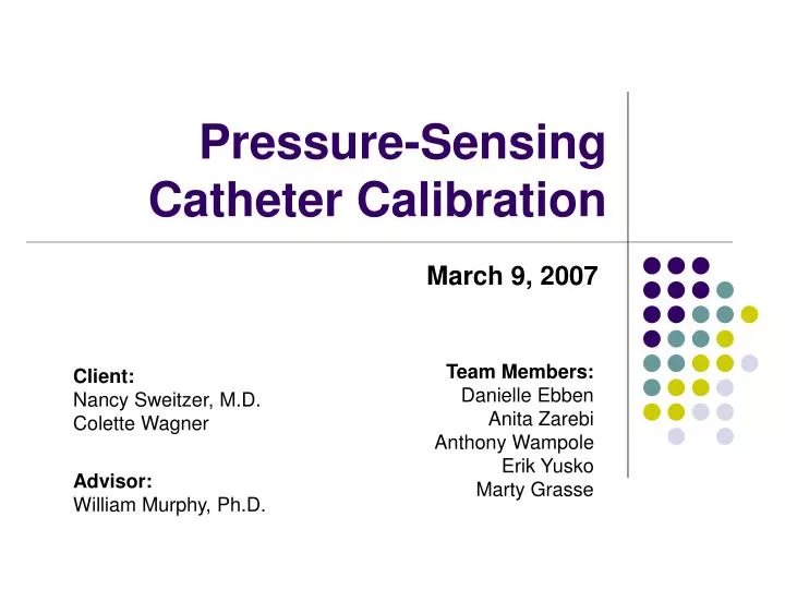pressure sensing catheter calibration