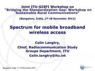 Spectrum for mobile broadband wireless access