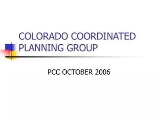 COLORADO COORDINATED PLANNING GROUP