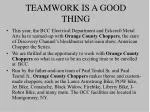 TEAMWORK IS A GOOD THING