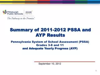 Summary of 2011-2012 PSSA and AYP Results