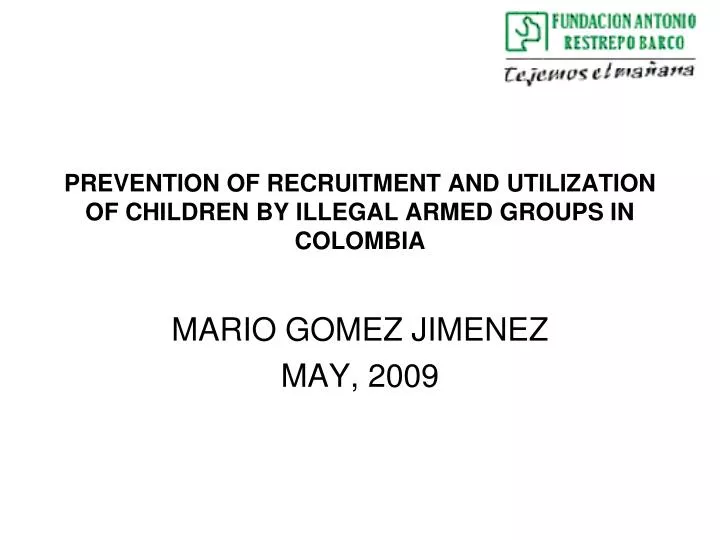 prevention of recruitment and utilization of children by illegal armed groups in colombia